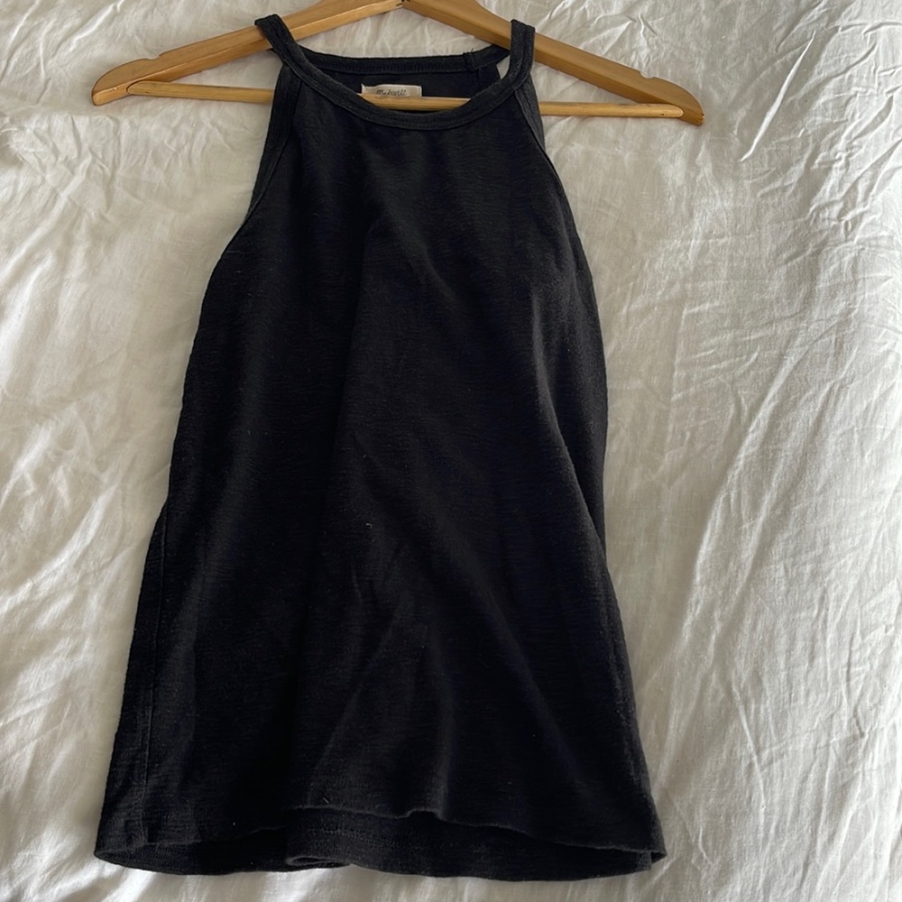 Madwell heathered high neck black tank